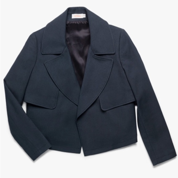 NWOT Cuyana cropped trench wool coat - Picture 2 of 7